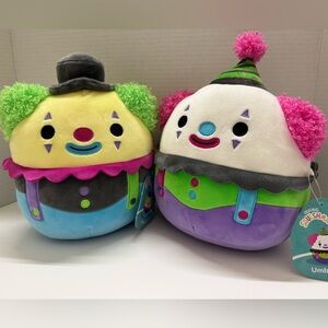 Squishmallow 8” Umberto & Resul The Clowns Blacklight Exclusive Plush - NWT